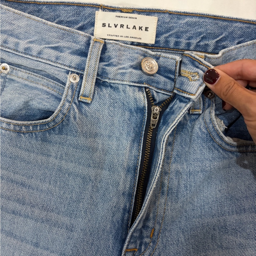 SLVRLAKE Women's Light Wash High-Rise Denim Jeans